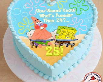 HEART Light Blue Digital Cake Topper What's Funnier Than 24? 25! (DOWNLOAD)