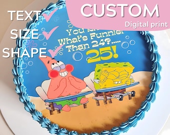 Personalisierbar ""Was ist lustiger als 24? 25!" Digitaler Cake Topper (DATEI DOWNLOAD)