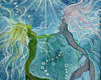 Pisces Mermaid Watercolor Notecards: Zodiac Fantasy Art (Set of 10)