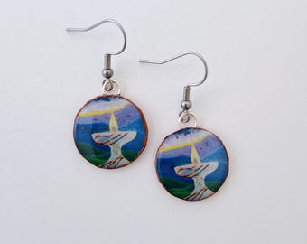 Flaming Chalice Earrings: Unitarian Universalist Symbol, Eco Friendly Jewelry