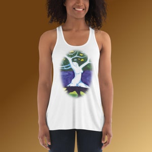 Watercolor Tree Woman Painting, Fine Art Tank Top, Sensual, Tree of life, Dryad, Fairy, Nymph, Goddess, Mother Earth, Fantasy, Landscapes