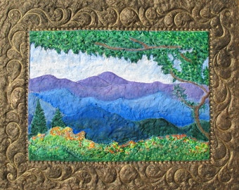 Blue Ridge Parkway Print, Flame Azaleas, Sculpted Paper Art