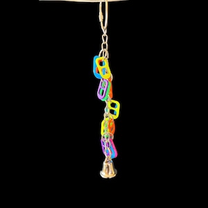 Poptab Charm Bird Toy for Parrots, Small Birds, Budgies, Parakeets, Small Conures, Cockatiels, Parrotlets, and Lovebirds.