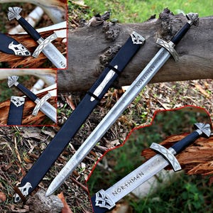 Handmade Viking Sword | Real Damascus Steel Sword for Men | Groomsmen Gift Personalized Gift for Him | Medieval Sword | Christmas Gift Idea