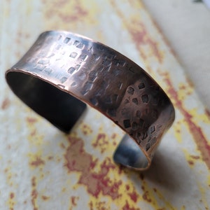 Hammered Copper Cuff Bracelet, Rustic Copper Cuff, Metalwork, Textured Copper, Artisan Crafted, Unique, Statement Piece