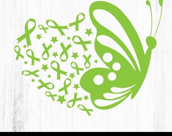 Butterfly Non-Hodgkin Lymphoma Ribbon SVG: Cancer Awareness (Digital File)