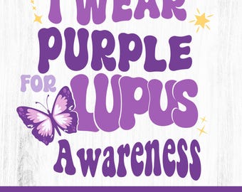 Purple Lupus Awareness SVG: Butterfly Ribbon Design (Digital File)