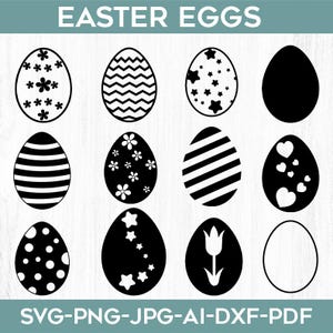 Easter Egg SVG Bundle: Cut Files, Vector Clipart (Digital Download)