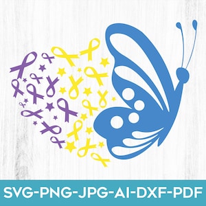 Cinta de mariposa para el cáncer de vejiga SVG: Archivo Cricut (Descarga digital)