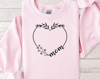 Blumen Mom Herz SVG: Muttertagsdesign (Digitale Dateien)