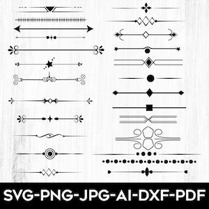 Line Divider SVG: Flourish Swirls, Wedding Clipart (Digital Files)