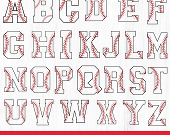 Baseball Font SVG: College Alphabet Letters (Digital Download)