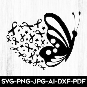 Butterfly Skin Cancer SVG, Skin Cancer, Skin Cancer Ribbon , Skin Cancer png, Skin Awareness, svg file to use for Cricut