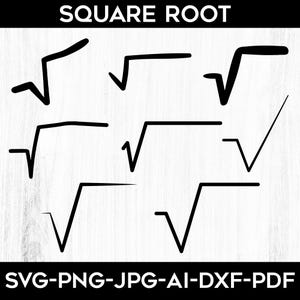 Square Root SVG Bundle, Math SVG, Math Png, Mathematics Svg, Math Clipart, Math Teacher Clipart, Square Root Icon, Svg files for Cricut