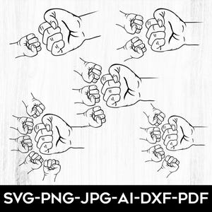 Father&#39;s Day Fist Bump SVG: Dad & Kid Matching Design (Digital File)