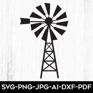 Windmühlen-Svg, Windmühle Png, Bauernhof SVG, Windmühle Silhouette, Windmühle Clipart, Im Freien SVG, Gebäude SVG, Wind geschnitten, SVG-Dateien für Cricut