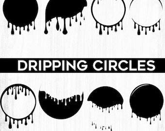 Dripping Circle SVG, PNG, JPG Cut Files (Digital Download)
