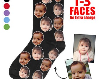 Custom Face Socks, Personalized Photo Gift