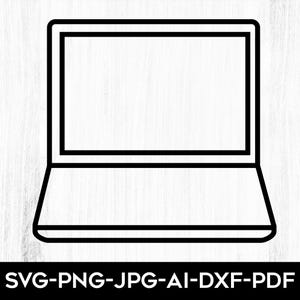 Laptop Icon SVG, Laptop Svg, Laptop Clipart, Laptop Cut File, Laptop PNG, Computer Clipart, Laptop Frame Svg, Svg files for Cricut