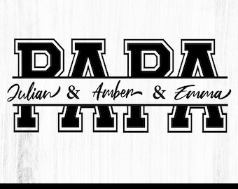 Papa Split Name Frame SVG, Father's Day Gift (Digital File)