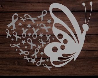 Butterfly Dyslexia Awareness SVG: Warrior Ribbon Cut File (Digital Download)