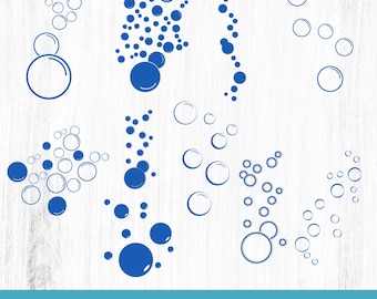 Paquete SVG de burbujas: Imágenes prediseñadas de burbujas de agua (archivos digitales)