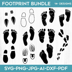 Footprint  Bundle SVG, Foot Print Svg, Footprint Clipart, Shoe Print Svg, Shoe Step Cricut, Footsteps Svg, Footprints Cut Files for Cricut