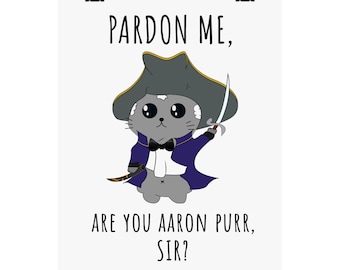 Alexander Hamilcat Hamilton Meme Matte Vertical Posters: Funny Cat Gift