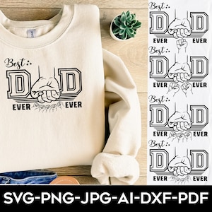 1- 5 Personalized Fist Bump Best Dad Ever Bundle Png, Toddler Kid Best Dad Ever Fist Bump, Dad Hand Fist Bump Svg, Dad and Kid PNG, Family