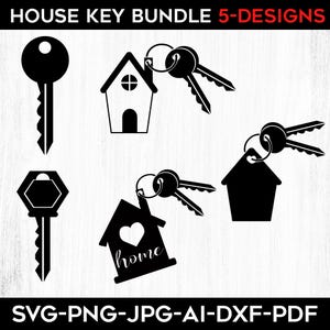 House Keys SVG, New House svg, Door keys svg, Key PNG, Keys with keychain,  Key Lock Clipart, Keys Cut File, House Keys Silhouette