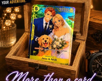 Personalized One Piece Wedding TCG Card, Custom Anniversary Portrait for Husband, Anime Gift for Him