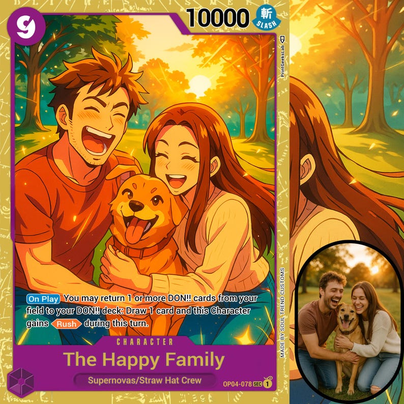 Personalized One Piece Wedding TCG Card, Custom Anniversary Portrait for Husband, Anime Gift for Him image 16