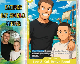 Personalized One Piece TCG Card, Custom Anime Father's Day Gift