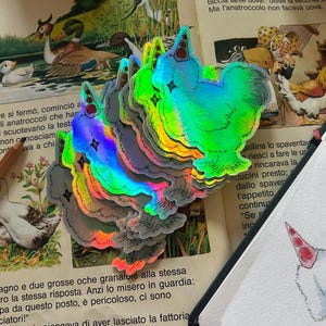 Sticker oleografico gallina