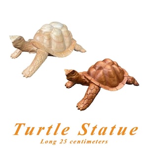 Estátua de tartaruga de madeira - Exibição de tartaruga - Escultura de animal de madeira - Escultura de animal de madeira - Estátua de tartaruga - Escultura de tartaruga