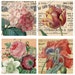 Flowers on Vintage French Advertisements (1) Digital Collage Sheet - 2 Inch Square for Cards,Tags - Buy 3 sheets and get 4th FREE - Printable Download