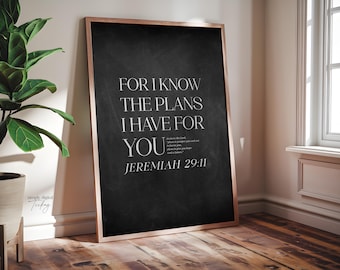 Minimalist Christian Wall Art, Jeremiah 29 Bible Verse Art, Modern Christian Home Decor, Printable Black Women Wall Art, Faith Gifts for Her
