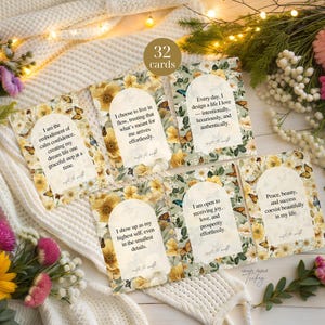 Butterfly Luxe Life Printable Affirmation Cards – Set of 32 | Mindfulness, Self-Care, Motivation | Calm, Healing, Abundance Affirmations