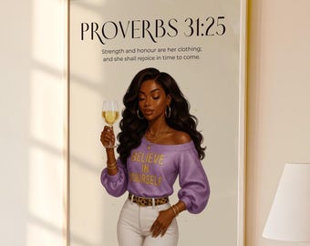 Christian Wall Art, Bible Verse Print, Modern Christian Home Decor, Printable Black Women Wall Art, Jeremiah 29 11, Faith Gifts for Her