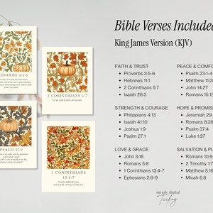 Autumn Floral Scripture Cards: KJV Bible Verses Printable - Etsy