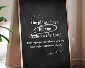 Minimalist Christian Wall Art, Jeremiah 29 Bible Verse Art, Modern Christian Home Decor, Printable Black Women Wall Art, Faith Gifts for Her