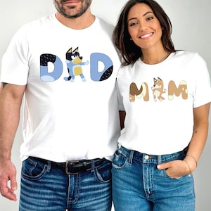 Blue Mom Shirt Blue Dad Shirt Blue Birthday Party Shirt Blue Era tee Blue Cartoon tee blue Cute Blue Dog tee Blue Family Shirt gift for her
