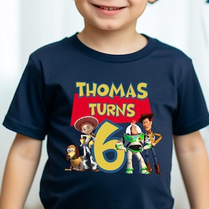 Personalized Toy Story Birthday T- Shirt Custom Birthday Boy T-Shirt Custom Birthday Girl Tee Personalized Cartoon Tee Birthday Gift For Boy