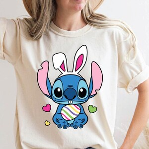 Disney Easter Gift Disney Stitch Easter T-Shirt Disney Easter T-Shirt Disneyland Easter Shirt Cute Stitch Easter Shirt Happy Easter Shirt