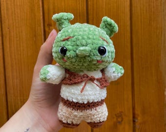 Handgehaakte groene moerasreus – Amigurumi knuffel