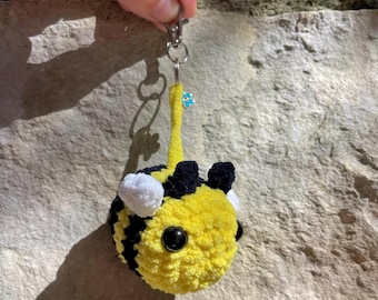 Schattige handgemaakte gehaakte bijen sleutelhanger - Schattige handgemaakte gehaakte bijen sleutelhanger