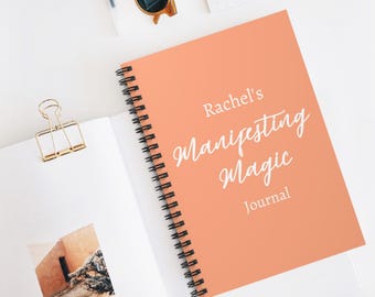 Personalized Spiral Notebook - Manifesting Magic Journal, Spiritual Planner, Gift for Her, Creative Writing Notebook, Goal Setting Diary