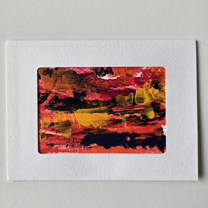 Carte d'art vierge originale / unique en son genre peinte à la main / Carte de voeux - 5 x 7 po.