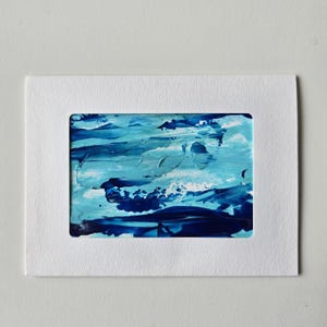 Carte d'art vierge originale / unique en son genre peinte à la main / Carte de voeux - 5 x 7 po.