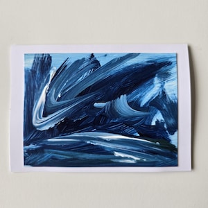 Carte d'art vierge originale / unique en son genre peinte à la main / Carte de voeux - 5 x 7 po.